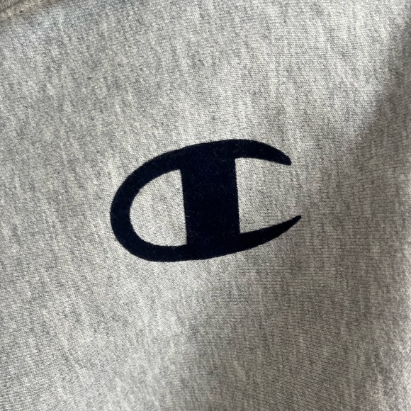 Champion Grey Reverse Weave Cropped Hoodie - Picture 4 of 5